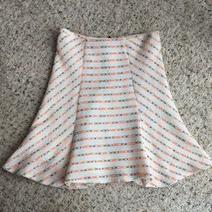 Anthropologie Maeve Lucaya Ivory Tweed Swing Skirt